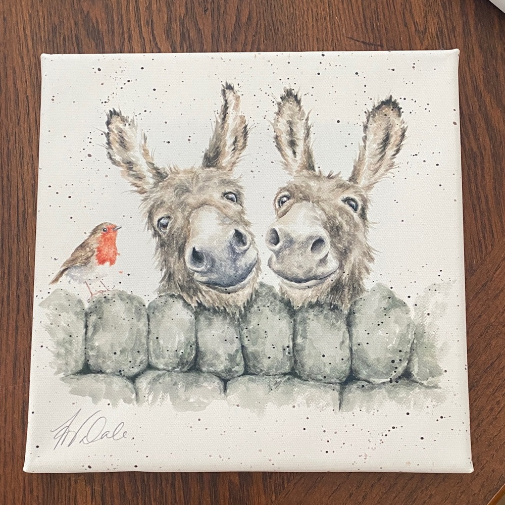 Pottery Barn Kids Donkey Duo with Red Robin Wall Art
